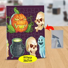 1441841 Cadılar Bayramı Kafaları 99 Parça Puzzle Yapboz Tablo