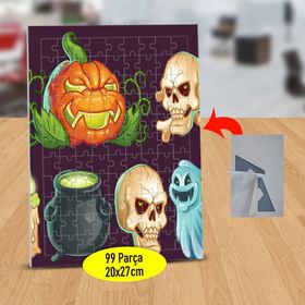 1441841 Cadılar Bayramı Kafaları 99 Parça Puzzle Yapboz Tablo