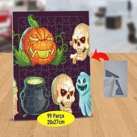 1441841 Cadılar Bayramı Kafaları 99 Parça Puzzle Yapboz Tablo
