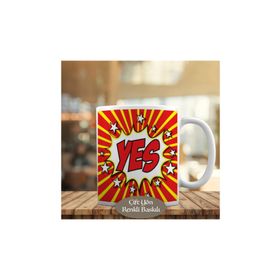 1447-1460 Yıldızlı Balon İçinde Yes Yazılı Kupa Bardak