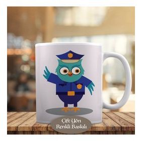 1447-89 Üniformalı Trafik Polisi Baykuş Kupa Bardak