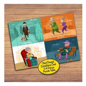 14582 Yaşlı İnsan Aktiviteleri 24 Parça Çocuklara Özel Yapboz Tablo