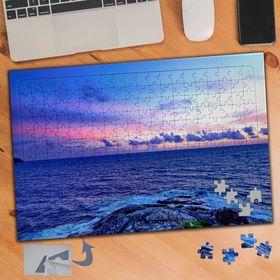 147 Dalgalı Mavi Deniz Manzarası 240 Parça Puzzle Yapboz Tablo