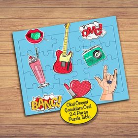 147676547 Pop Art Çizimler 24 Parça Çocuklara Özel Yapboz Tablo
