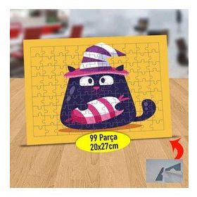 147914437 Şeker Tutan Sevimli Kedi 99 Parça Puzzle Yapboz Tablo