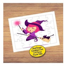 147929940 Pembe Saçlı Cadı 24 Parça Çocuklara Özel Yapboz Tablo