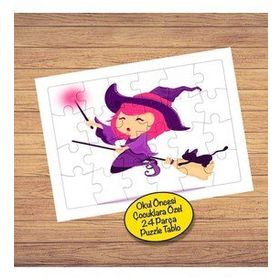 147929940 Pembe Saçlı Cadı 24 Parça Çocuklara Özel Yapboz Tablo