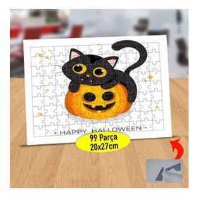 147935319 Hallowen Siyah Bebek Kedi 99 Parça Puzzle Yapboz Tablo