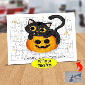 147935319 Hallowen Siyah Bebek Kedi 99 Parça Puzzle Yapboz Tablo