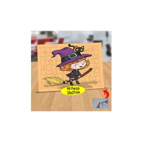 147938487 Küçük Uçan Süpürgeli Cadı 99 Parça Puzzle Yapboz Tablo