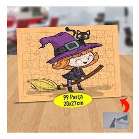 147938487 Küçük Uçan Süpürgeli Cadı 99 Parça Puzzle Yapboz Tablo