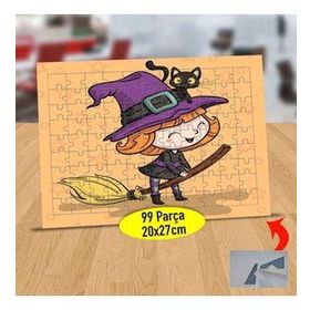 147938487 Küçük Uçan Süpürgeli Cadı 99 Parça Puzzle Yapboz Tablo
