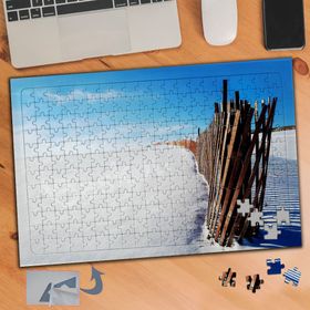 148 Karlı Düz Arazi Doğa Manzarası 240 Parça Puzzle Yapboz Tablo