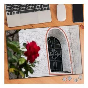 1493440 Pencere Önündeki Gül 240 Parça Puzzle Yapboz