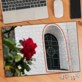1493440 Pencere Önündeki Gül 240 Parça Puzzle Yapboz