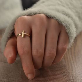14k Altın Geometrik Spor Yüzük