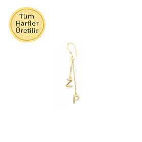 14k Altın Sallantılı Harf Küpe