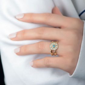 14k Altın Taşlı Elegance Yüzük
