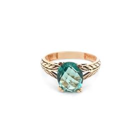 14k Altın Yeşil Topaz Taşlı Yüzük