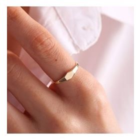 14k Beşgen 0,4 cm Altın Şövalye Yüzük