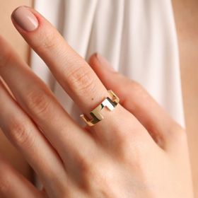 14k Pave Altın Grek Yüzük