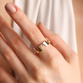 14k Pave Altın Grek Yüzük