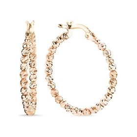 14k Rose Altın Tek Sıra Dorika Küpe