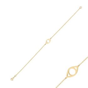 14k Sade Altın Göz Model Bileklik