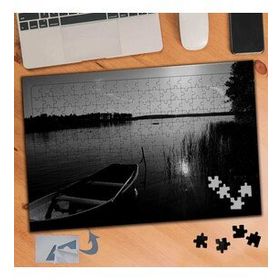 152 Gölün Kıyısında Kayık Manzarası 240 Parça Puzzle Yapboz Tablo