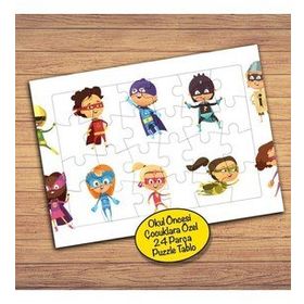 1521 Sevimli Süper Kahramanlar Çocuklara Özel Puzzle Yapboz Tablo