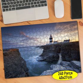15243 Gün Batımı Deniz Feneri Manzarası 240 Parça Puzzle Yapboz