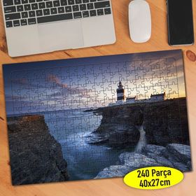 15243 Gün Batımı Deniz Feneri Manzarası 240 Parça Puzzle Yapboz