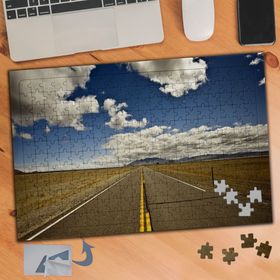 154 Uzun Yol ve Berrak Gökyüzü 240 Parça Puzzle Yapboz Tablo
