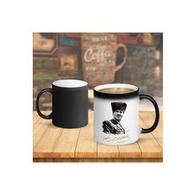 155 Kalpaklı Mustafa Kemal Atatürk İmzalı Sihirli Kupa Bardak