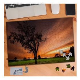 157 Gökyüzü Ağaç Silüeti Manzarası 240 Parça Puzzle Yapboz Tablo