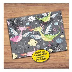 15836 Rengarenk Dinazorlar Çocuklara Özel Puzzle Yapboz Tablo