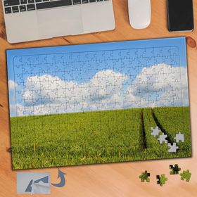 159 Çimenler Ve Bulutlu Gökyüzü 240 Parça Puzzle Yapboz Tablo