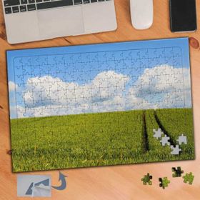 159 Çimenler Ve Bulutlu Gökyüzü 240 Parça Puzzle Yapboz Tablo