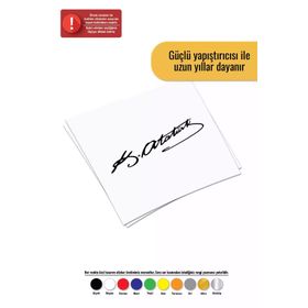 15x4 cm Atatürk İmza Araba Laptop Duvar Folyo Sticker