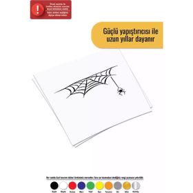 15x9 cm Örümcek Ağı Araba Laptop Duvar Folyo Sticker