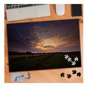160 Arazide Gün Batımı Manzarası 240 Parça Puzzle Yapboz Tablo