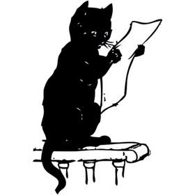 160 cm Gazete Okuyan Kedi Folyo Sticker