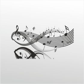 160 cm Müzik Notaları Folyo Sticker