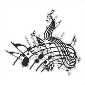 160 cm Müzik Notası Folyo Sticker