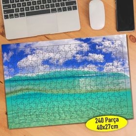 160216 Mavi Okyanus ve Gökyüzü Manzarası 240 Parça Puzzle Yapboz