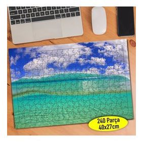 160216 Mavi Okyanus ve Gökyüzü Manzarası 240 Parça Puzzle Yapboz