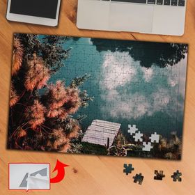 1619 Kırmızı Yapraklı Ağaç Gökyüzü 240 Parça Puzzle Yapboz Tablo