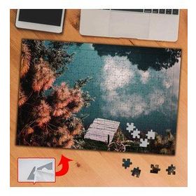 1619 Kırmızı Yapraklı Ağaç Gökyüzü 240 Parça Puzzle Yapboz Tablo