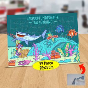 16209 Çizimsel Deniz Altı Canlıları 99 Parça Puzzle Yapboz Tablo