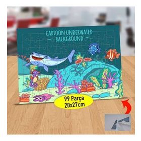 16209 Çizimsel Deniz Altı Canlıları 99 Parça Puzzle Yapboz Tablo